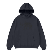 Load image into Gallery viewer, BLACK ON BLACK RARE ELEPHANT HOODIE