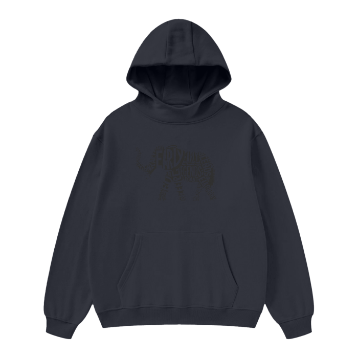 BLACK ON BLACK RARE ELEPHANT HOODIE